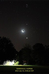 Dawn Sky Now With Old Moon, Planets And Star Clusters (click to enlarge)